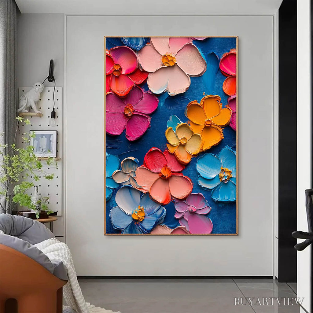 ARTOVITAS Jewel Garden – Colorful Impasto Floral Oil Painting on Canvas - image 4