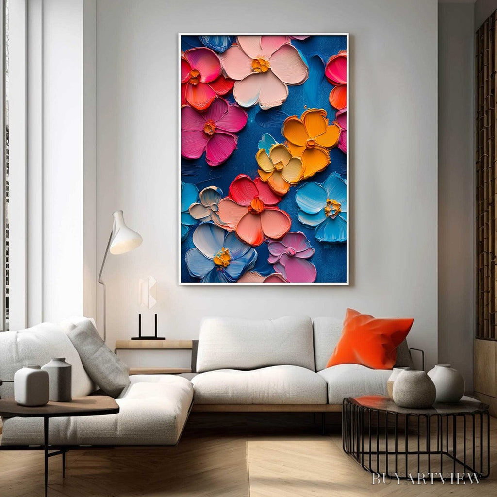 ARTOVITAS Jewel Garden – Colorful Impasto Floral Oil Painting on Canvas - image 5