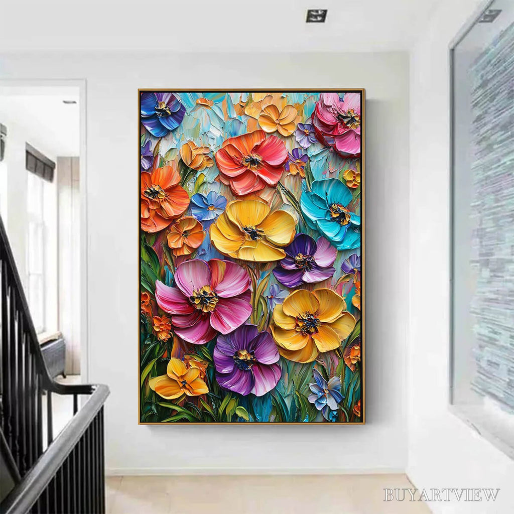 ARTOVITAS Blooming Rhapsody – Colorful Impasto Floral Oil Painting - image 2