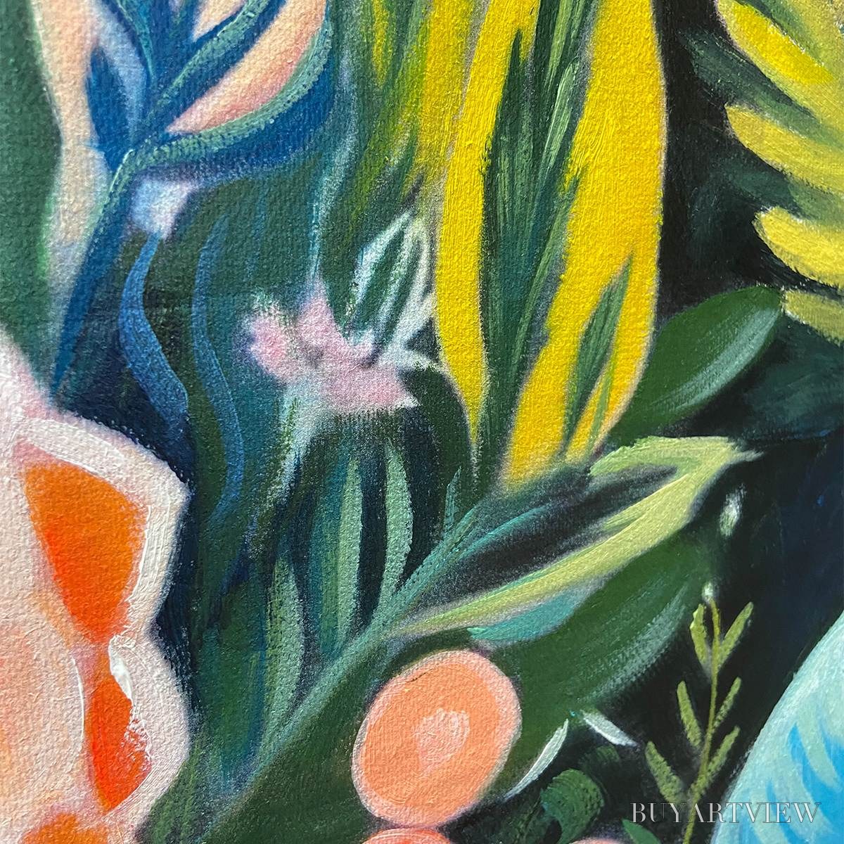 ARTOVITAS Midnight Garden – Vibrant Floral Boho Oil Painting - image 5
