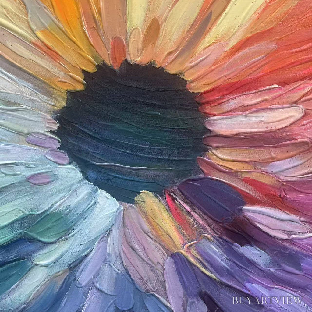 ARTOVITAS Chroma Bloom – Colorful Abstract Impasto Oil Painting - image 3