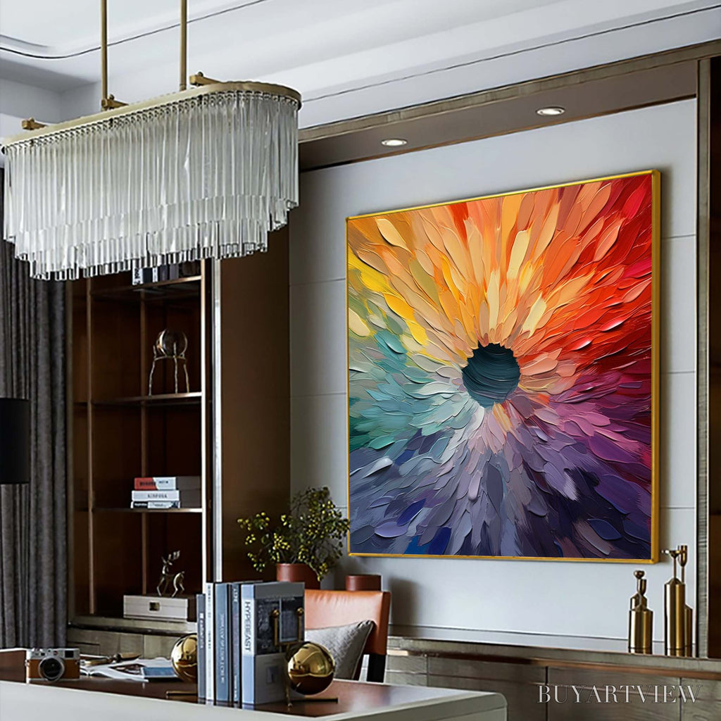 ARTOVITAS Chroma Bloom – Colorful Abstract Impasto Oil Painting - image 6