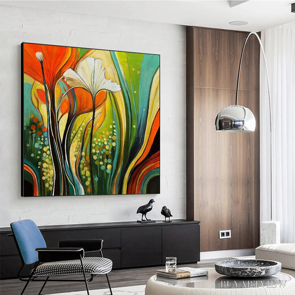 ARTOVITAS Botanical Symphony – Modern Abstract Floral Oil Painting - image 2