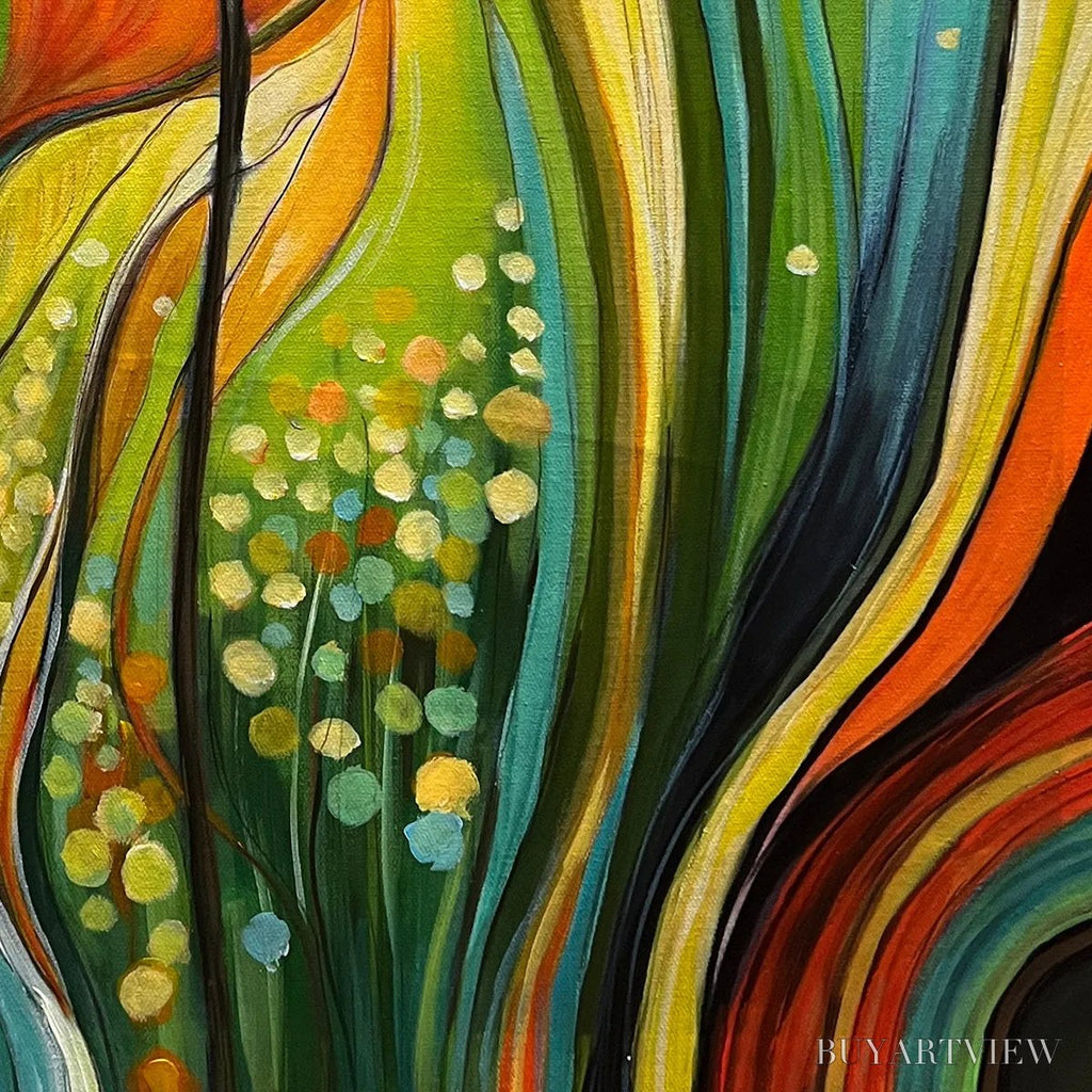 ARTOVITAS Botanical Symphony – Modern Abstract Floral Oil Painting - image 3