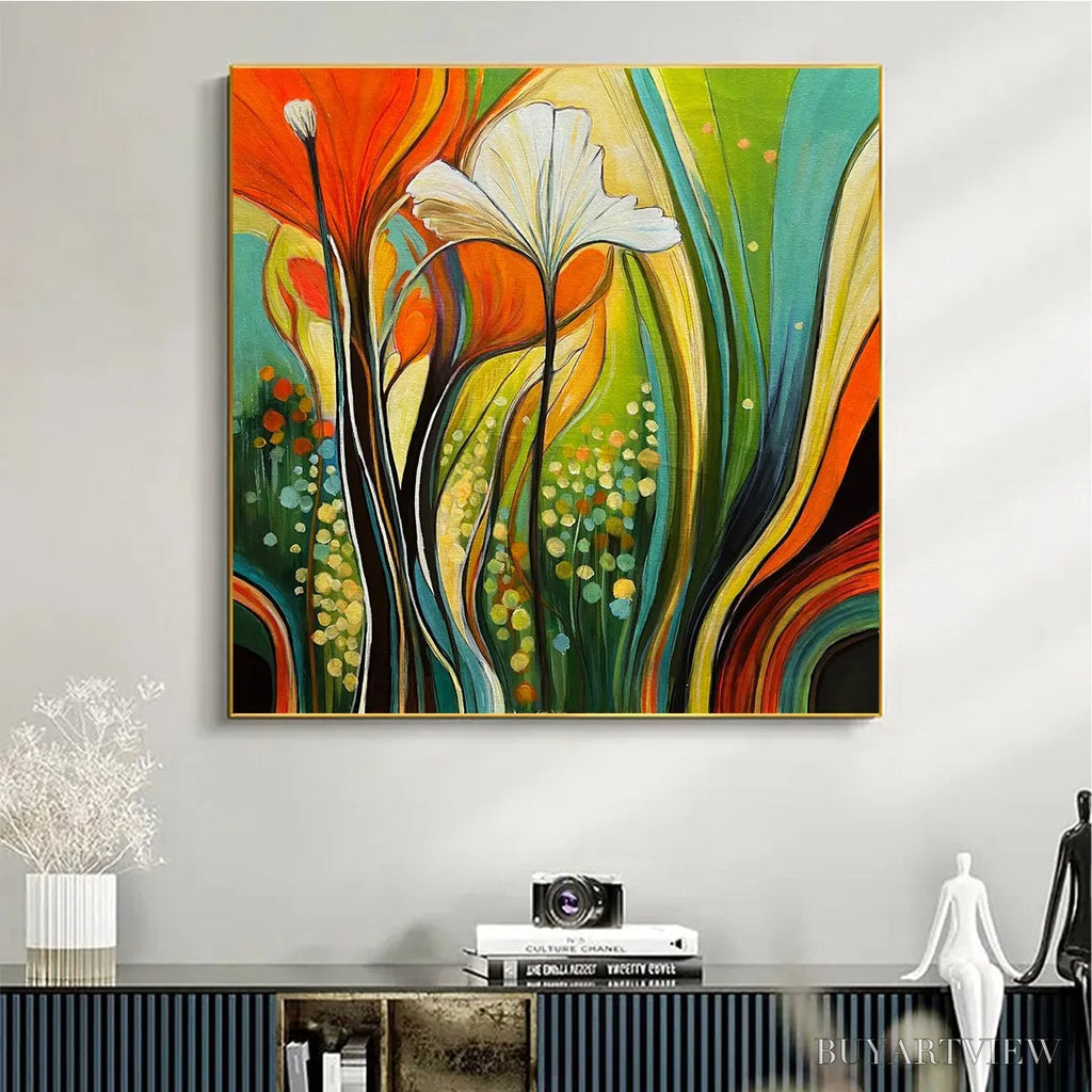 ARTOVITAS Botanical Symphony – Modern Abstract Floral Oil Painting - image 4