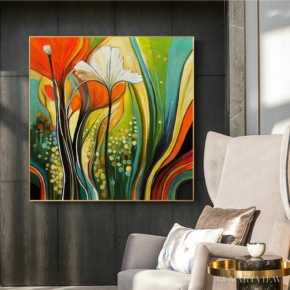 ARTOVITAS Botanical Symphony – Modern Abstract Floral Oil Painting - image 5