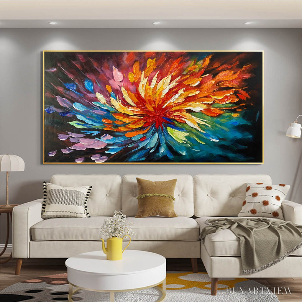 ARTOVITAS Cosmic Bloom – Textured Abstract Oil Painting on Canvas - image 2