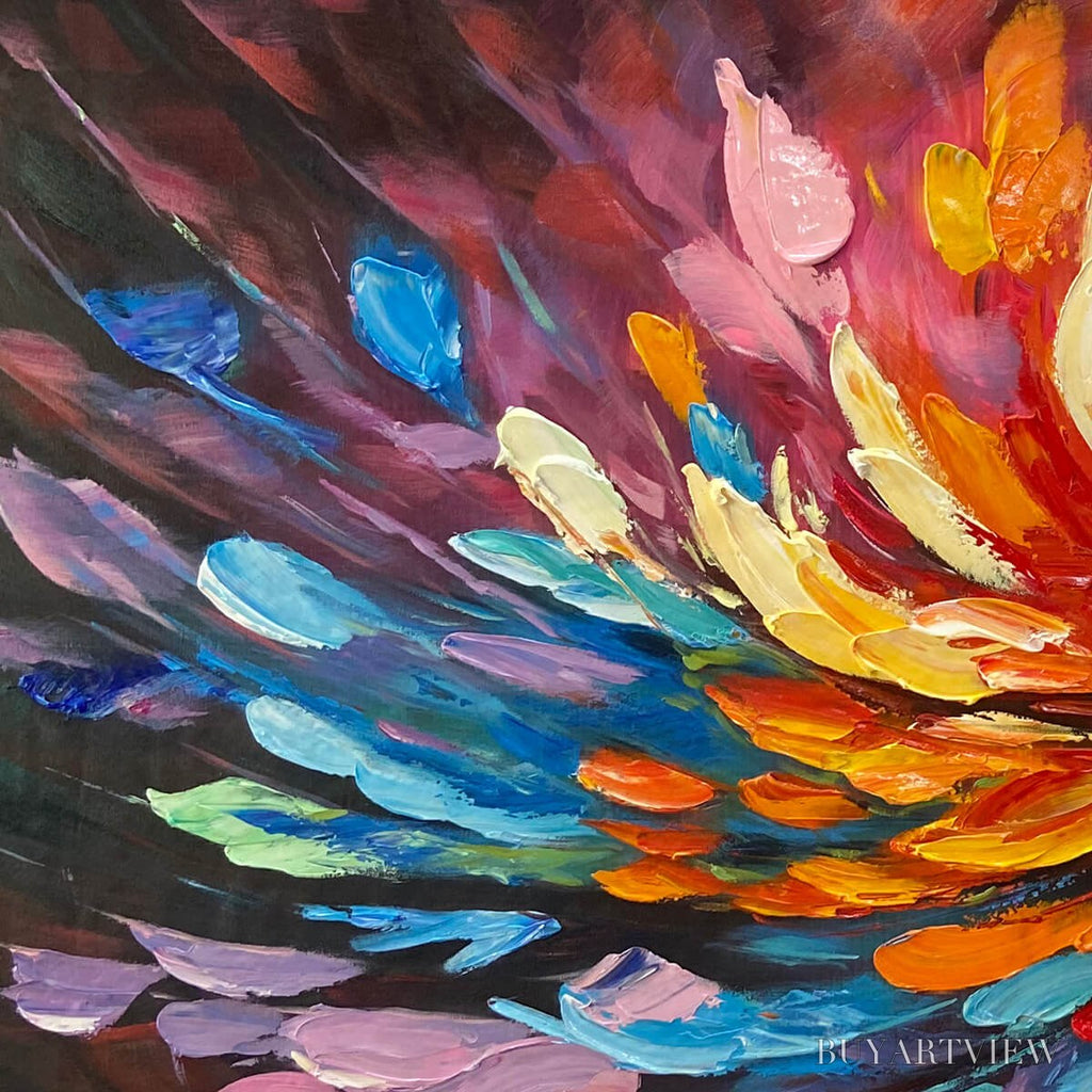 ARTOVITAS Cosmic Bloom – Textured Abstract Oil Painting on Canvas - image 3