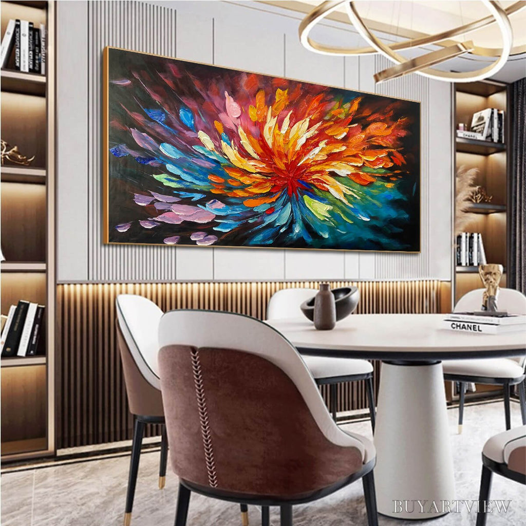 ARTOVITAS Cosmic Bloom – Textured Abstract Oil Painting on Canvas - image 4