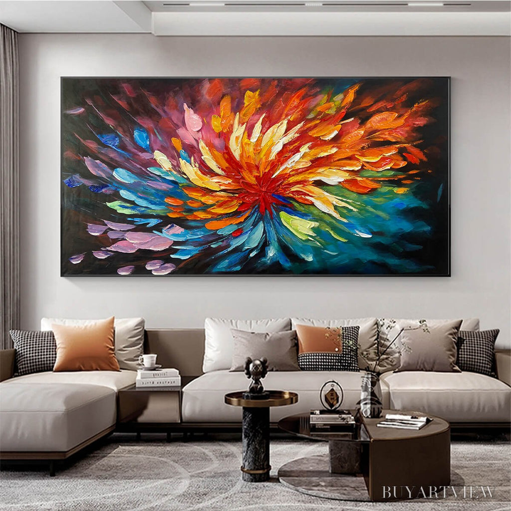 ARTOVITAS Cosmic Bloom – Textured Abstract Oil Painting on Canvas - image 6