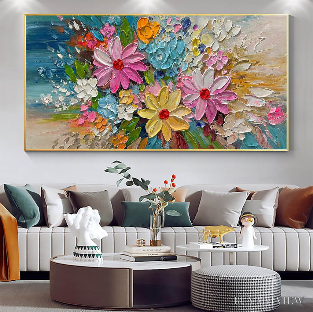 ARTOVITAS Blooming Rhapsody – Colorful Floral Impasto Oil Painting - image 2
