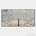 ARTOVITAS Blossom Dream – Textured Blossom Tree Painting in White and Gold - image 1