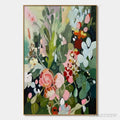 ARTOVITAS Secret Garden – Vertical Floral Painting in Vibrant Colors - image 1