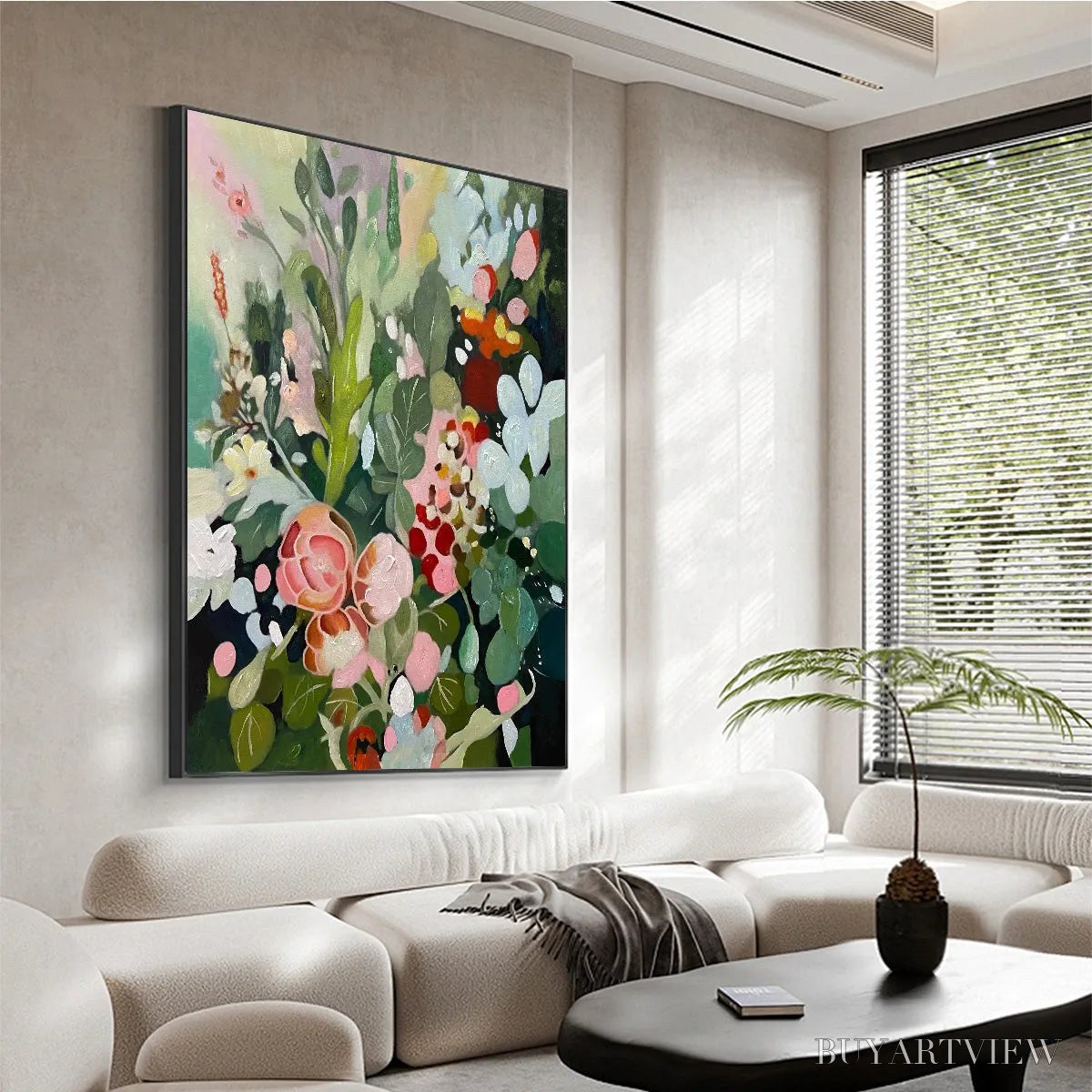 ARTOVITAS Secret Garden – Vertical Floral Painting in Vibrant Colors - image 4