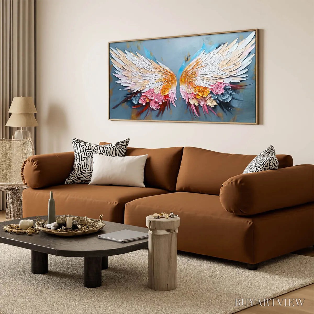 ARTOVITAS Floral Flight – Textured Floral Wings Oil Painting on Canvas - image 4