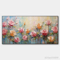 ARTOVITAS Pastel Rose Garden – Original Impasto Floral Oil Painting - image 1