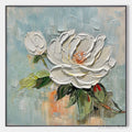 ARTOVITAS Blossom'S Grace – Textured Impasto Magnolia Painting on Square Canvas - image 1