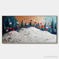 ARTOVITAS Frozen Bloom – Textured Impasto Landscape with Floral Accents - image 1