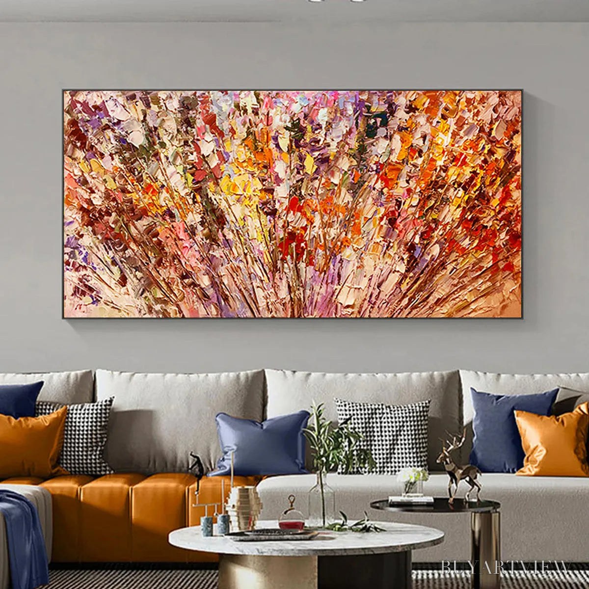 ARTOVITAS Autumn Harvest – Impasto Floral Oil Painting in Warm Autumn Hues - image 2