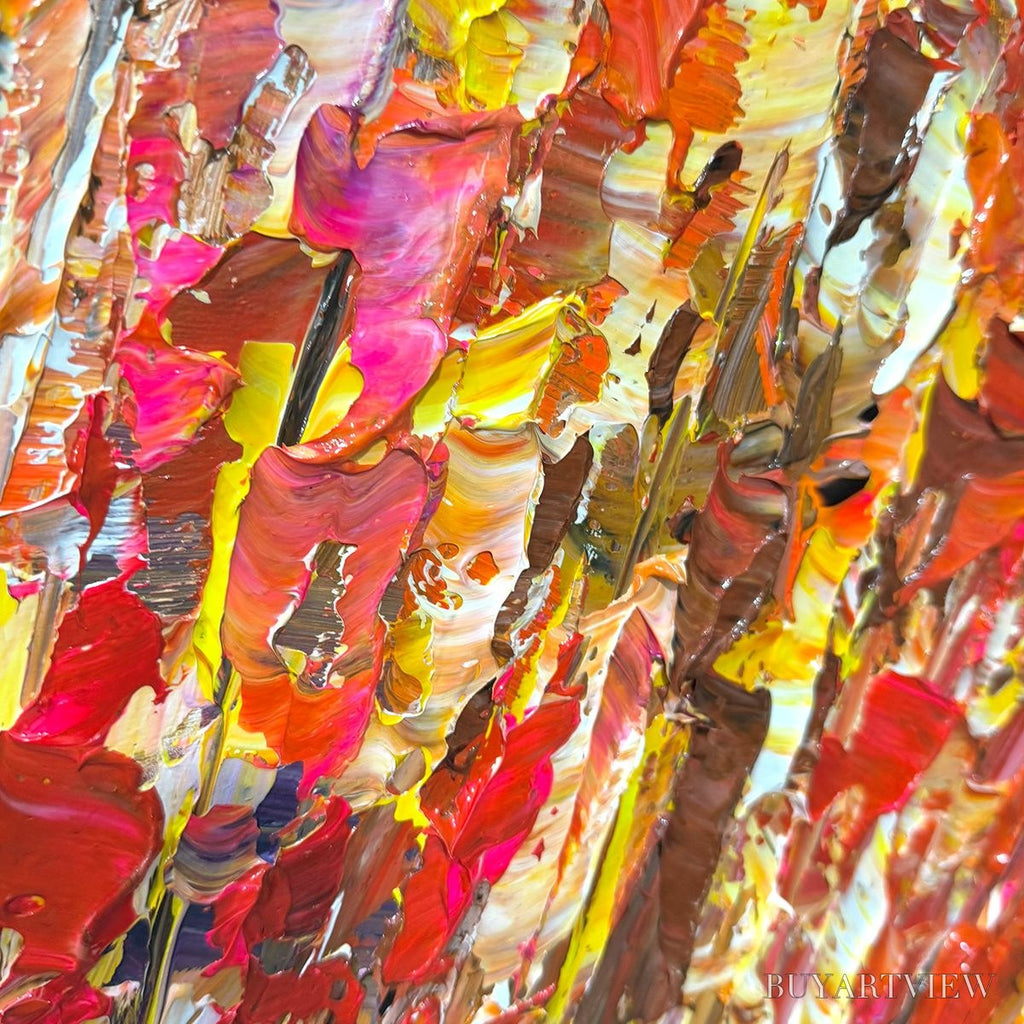 ARTOVITAS Autumn Harvest – Impasto Floral Oil Painting in Warm Autumn Hues - image 3