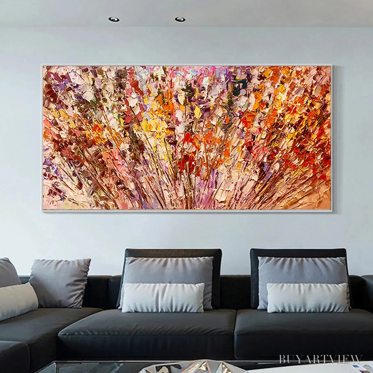 ARTOVITAS Autumn Harvest – Impasto Floral Oil Painting in Warm Autumn Hues - image 4