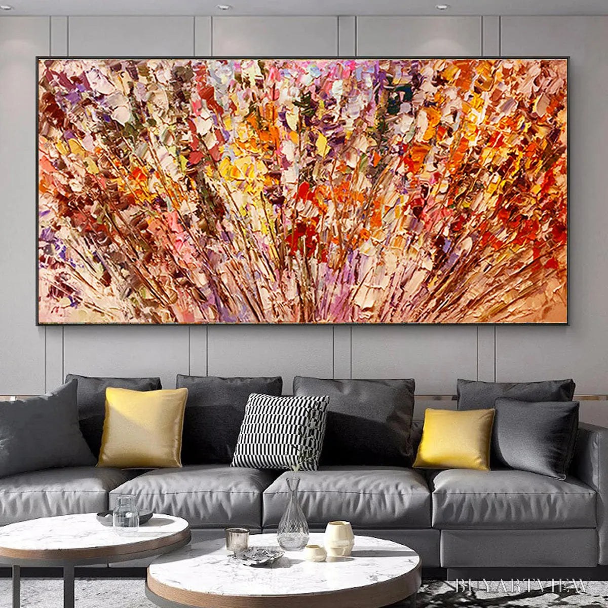 ARTOVITAS Autumn Harvest – Impasto Floral Oil Painting in Warm Autumn Hues - image 5