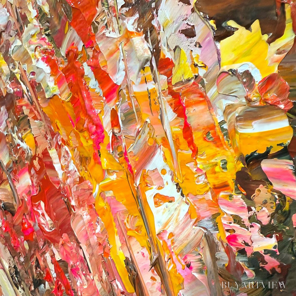 ARTOVITAS Autumn Harvest – Impasto Floral Oil Painting in Warm Autumn Hues - image 6