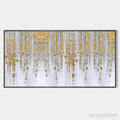 ARTOVITAS Golden Rain – Minimalist Floral Oil Painting in Gold and Grey - image 1