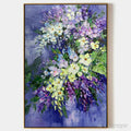 ARTOVITAS Serenity in Purple – Vertical Impasto Floral Oil Painting - image 1