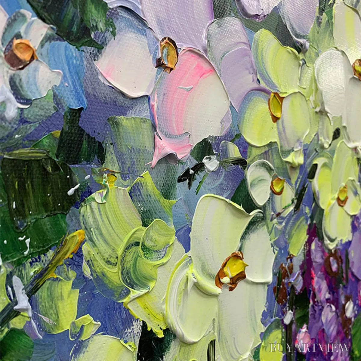 ARTOVITAS Serenity in Purple – Vertical Impasto Floral Oil Painting - image 3