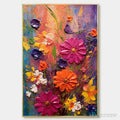ARTOVITAS Colorful Bouquet – Vertical Impasto Floral Painting, Vibrant Colorful Flowers, Textured - image 1