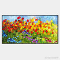 ARTOVITAS Rainbow Field – Panoramic Impasto Colorful Flower Field Oil Painting - image 1