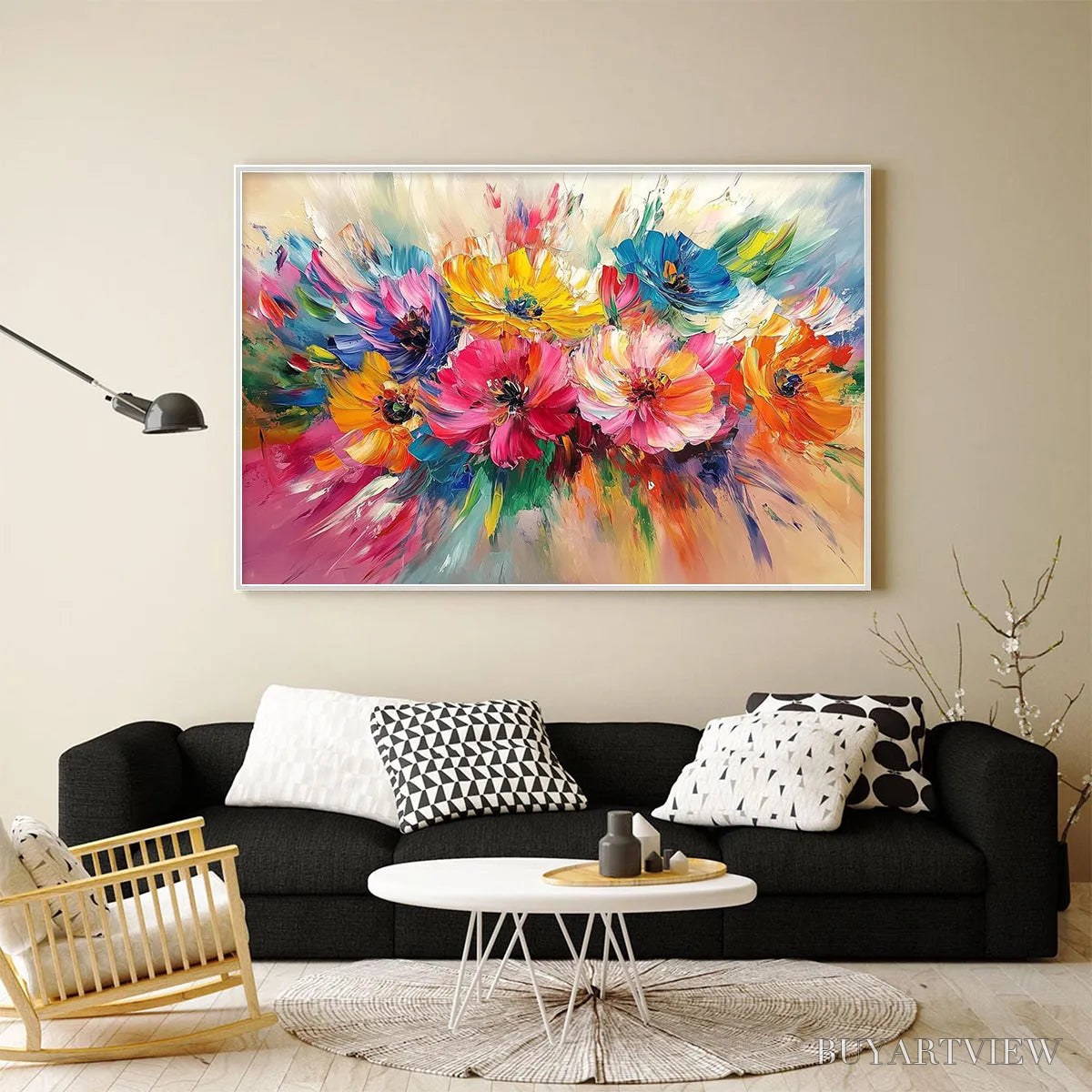 ARTOVITAS Vibrant Bloom – Impasto Floral Oil Painting in Vibrant Multicolor - image 3