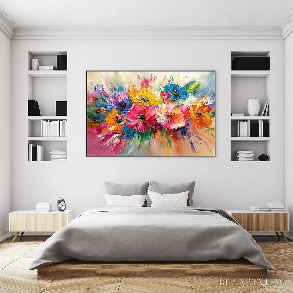 ARTOVITAS Vibrant Bloom – Impasto Floral Oil Painting in Vibrant Multicolor - image 6