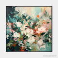 ARTOVITAS Secret Garden – Square Impressionistic Floral Oil Painting in Soft Hues - image 1