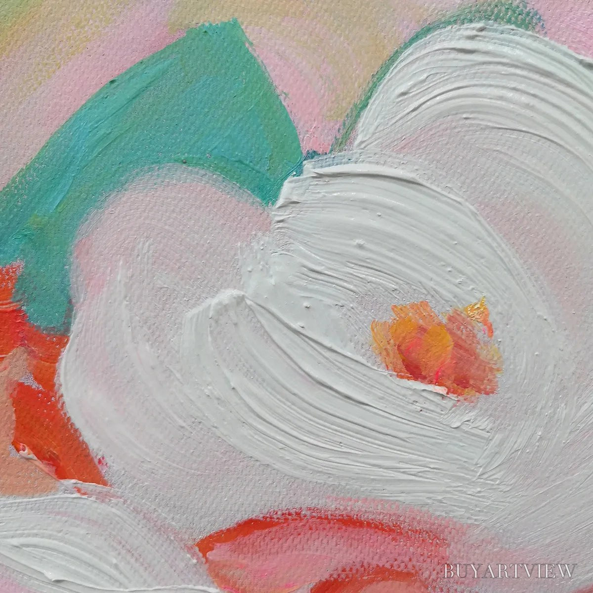 ARTOVITAS Secret Garden – Square Impressionistic Floral Oil Painting in Soft Hues - image 3