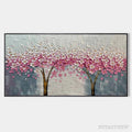 ARTOVITAS Spring Blossom – Panoramic Cherry Blossom Painting in Pink and White, Textured Impasto, Modern - image 1