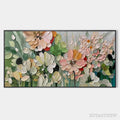ARTOVITAS Garden Delight – Textured Floral Painting, Impasto Palette Knife, Horizontal Canvas, Garden - image 1