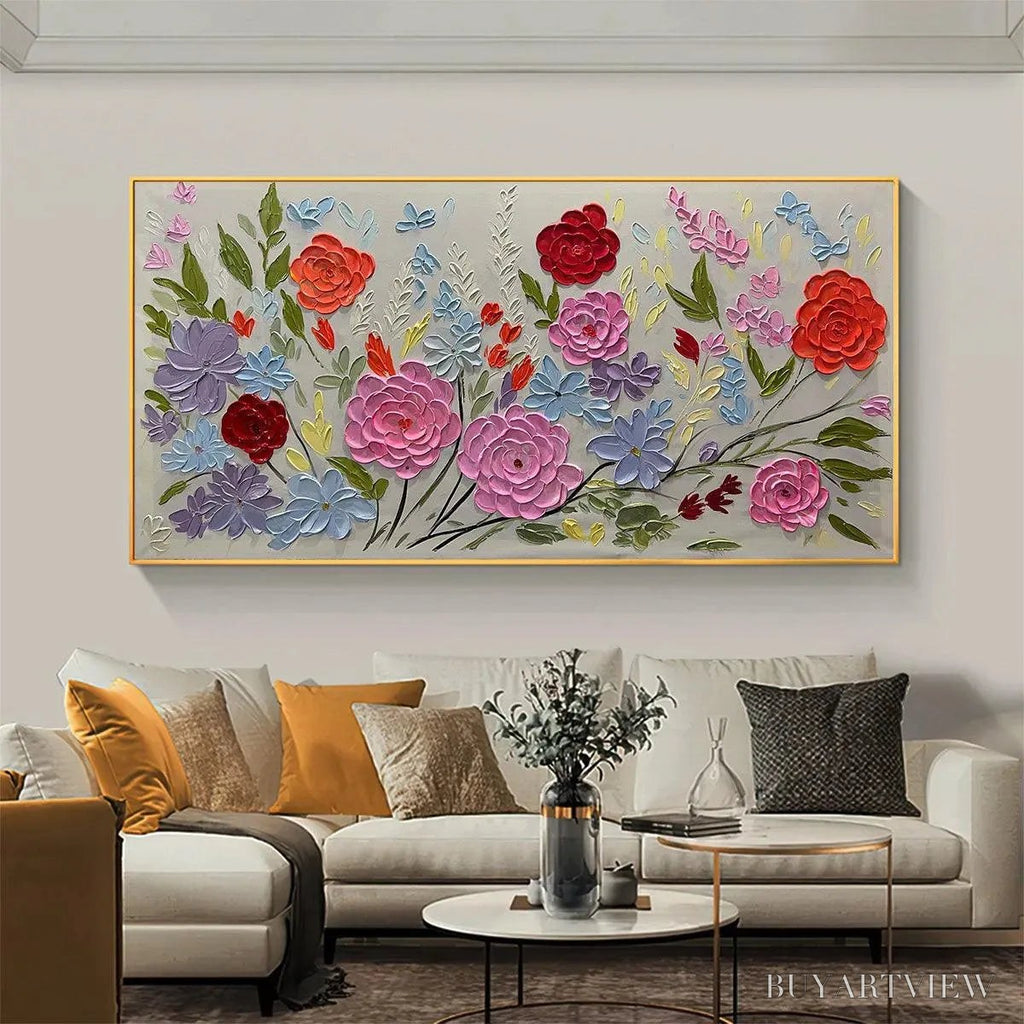 ARTOVITAS Hand-Painted Floral Oil Painting - Vibrant Garden Art - image 4