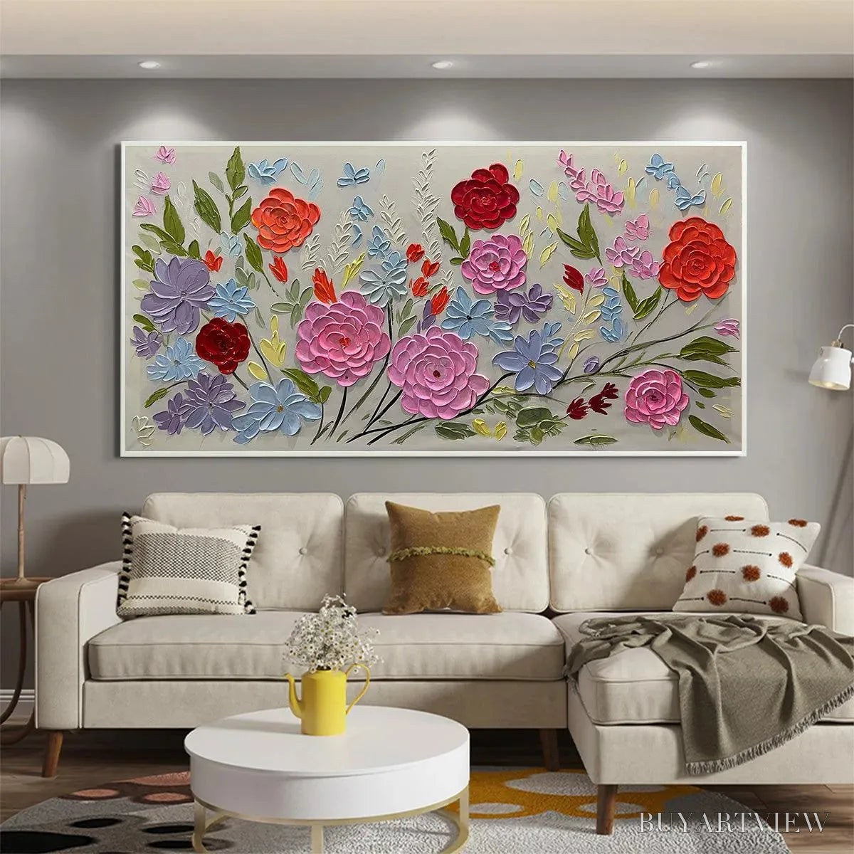ARTOVITAS Hand-Painted Floral Oil Painting - Vibrant Garden Art - image 5