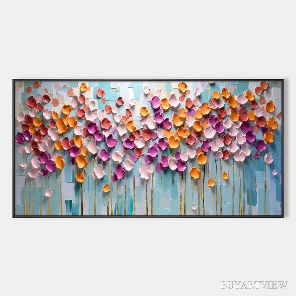 ARTOVITAS Colorful Petals Oil Painting - Abstract Floral - image 1