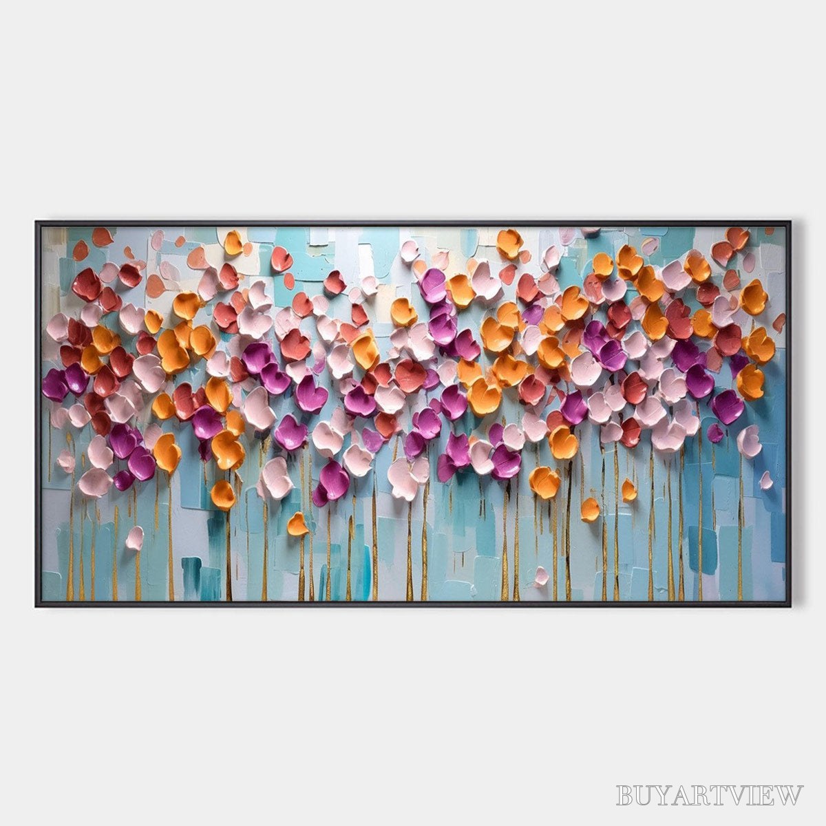 ARTOVITAS Colorful Petals Oil Painting - Abstract Floral - image 1