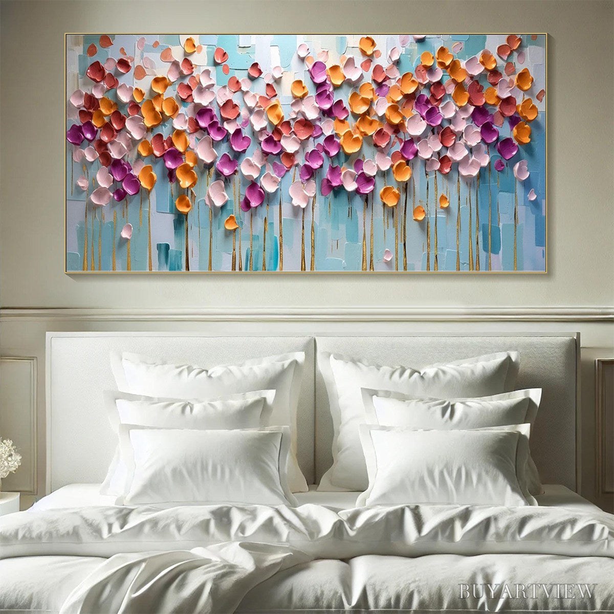 ARTOVITAS Colorful Petals Oil Painting - Abstract Floral - image 2
