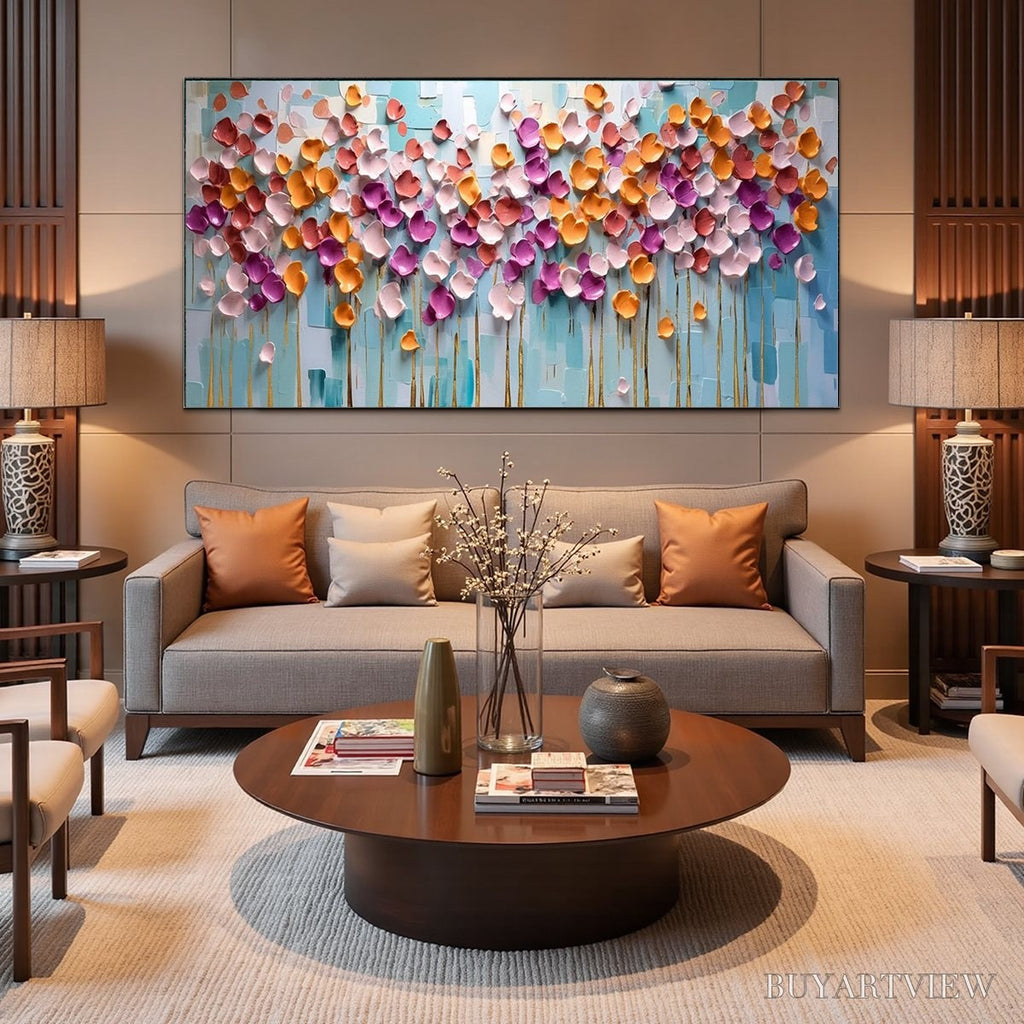 ARTOVITAS Colorful Petals Oil Painting - Abstract Floral - image 5