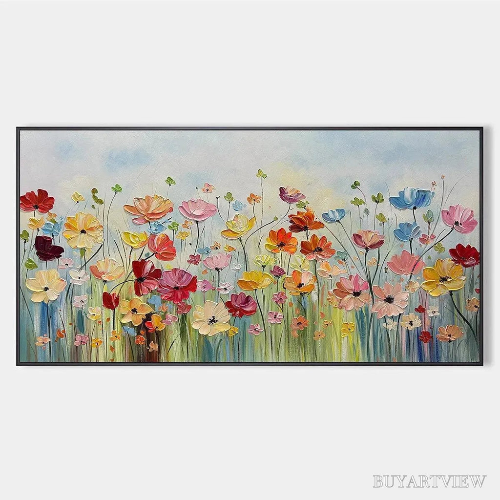 ARTOVITAS Colorful Floral Oil Painting - Blooming Garden Art - image 1