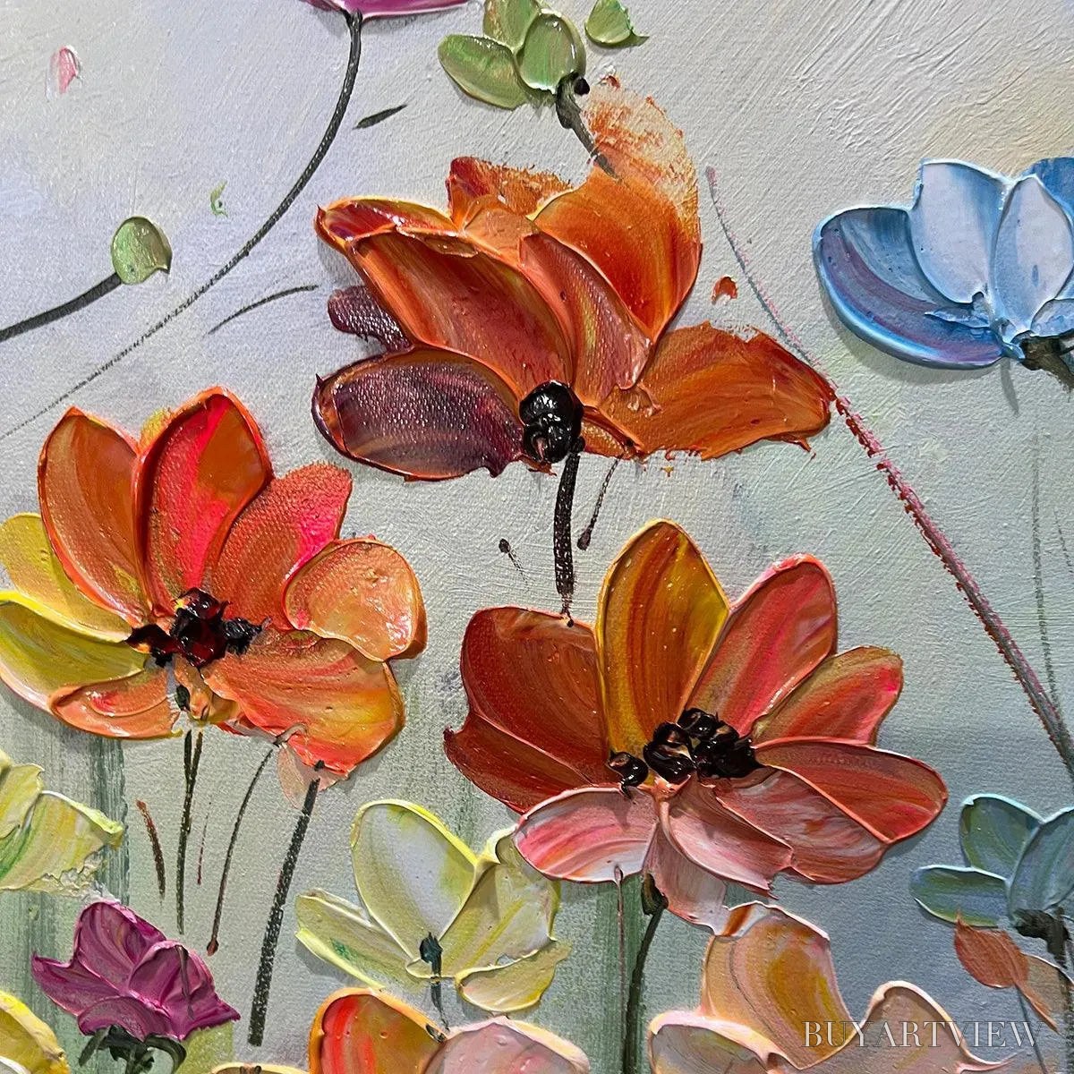 ARTOVITAS Colorful Floral Oil Painting - Blooming Garden Art - image 6