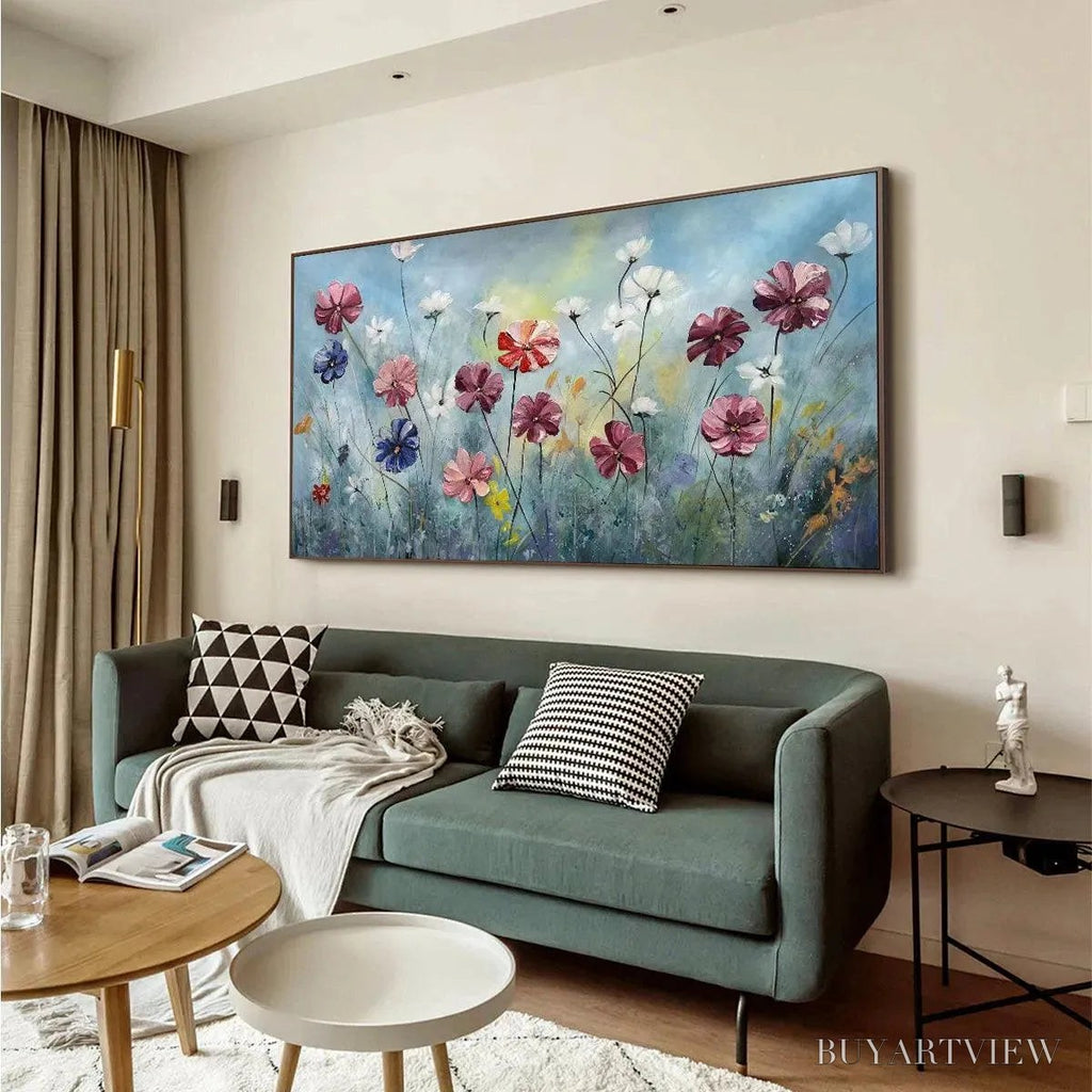 ARTOVITAS Colorful Floral Oil Painting - Vibrant Garden Art - image 5