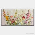 ARTOVITAS Summer Bouquet – Textured Floral Painting, Impasto , Panoramic Canvas, Colorful Decor - image 1
