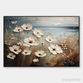 ARTOVITAS Seaside Blossoms – Textured Floral Painting, Impasto , Horizontal Canvas, Coastal Decor - image 1
