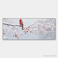 ARTOVITAS Winter Cardinal Panoramic – Bird Painting, Panoramic , Winter Decor - image 1